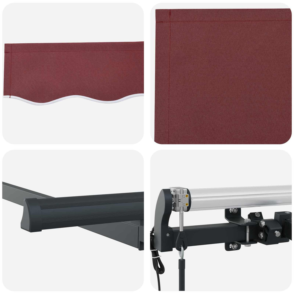 Einziehbare Markise Bordeauxrot 250 x 200 cm Stoff