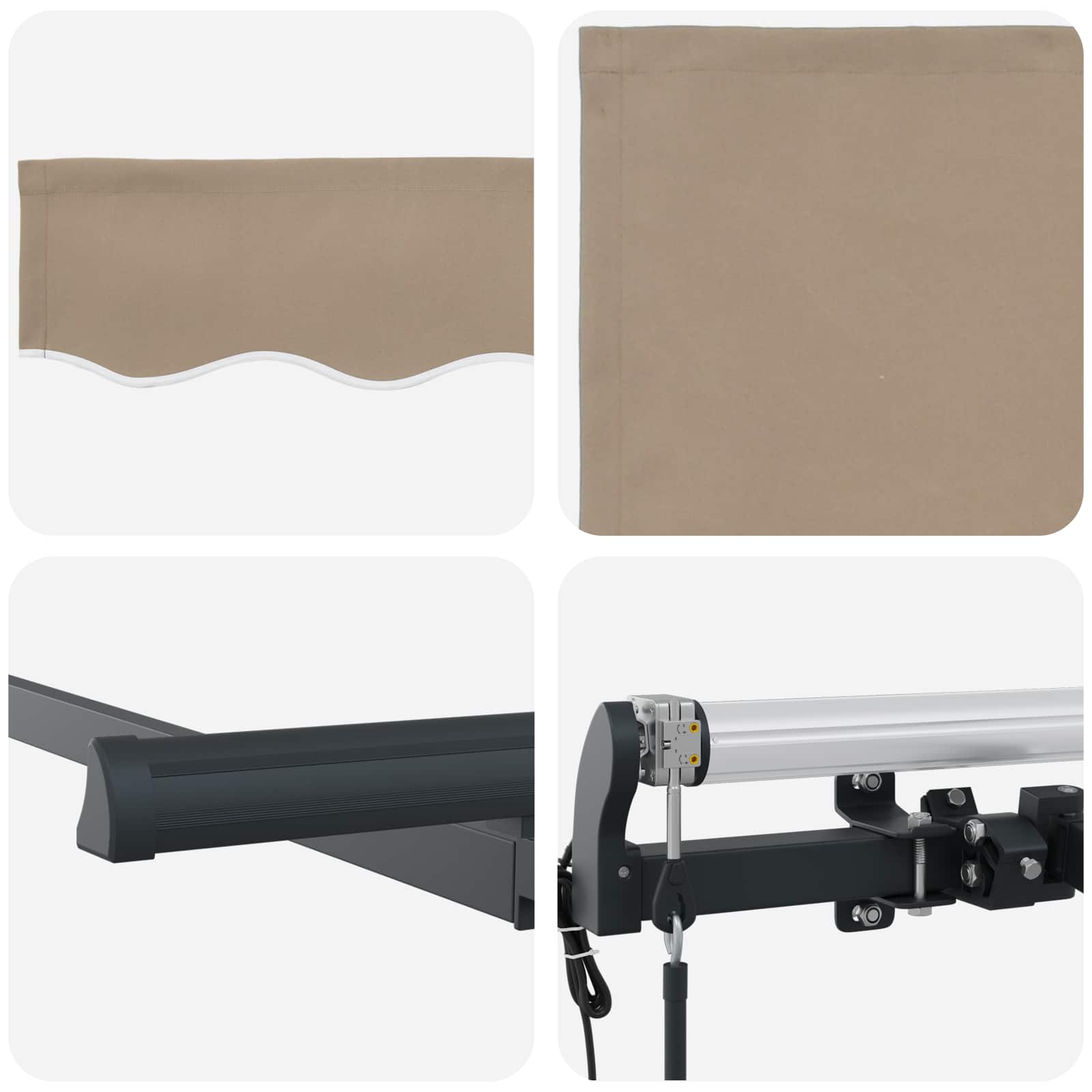 Einziehbare Markise Beige 250 x 200 cm Stoff