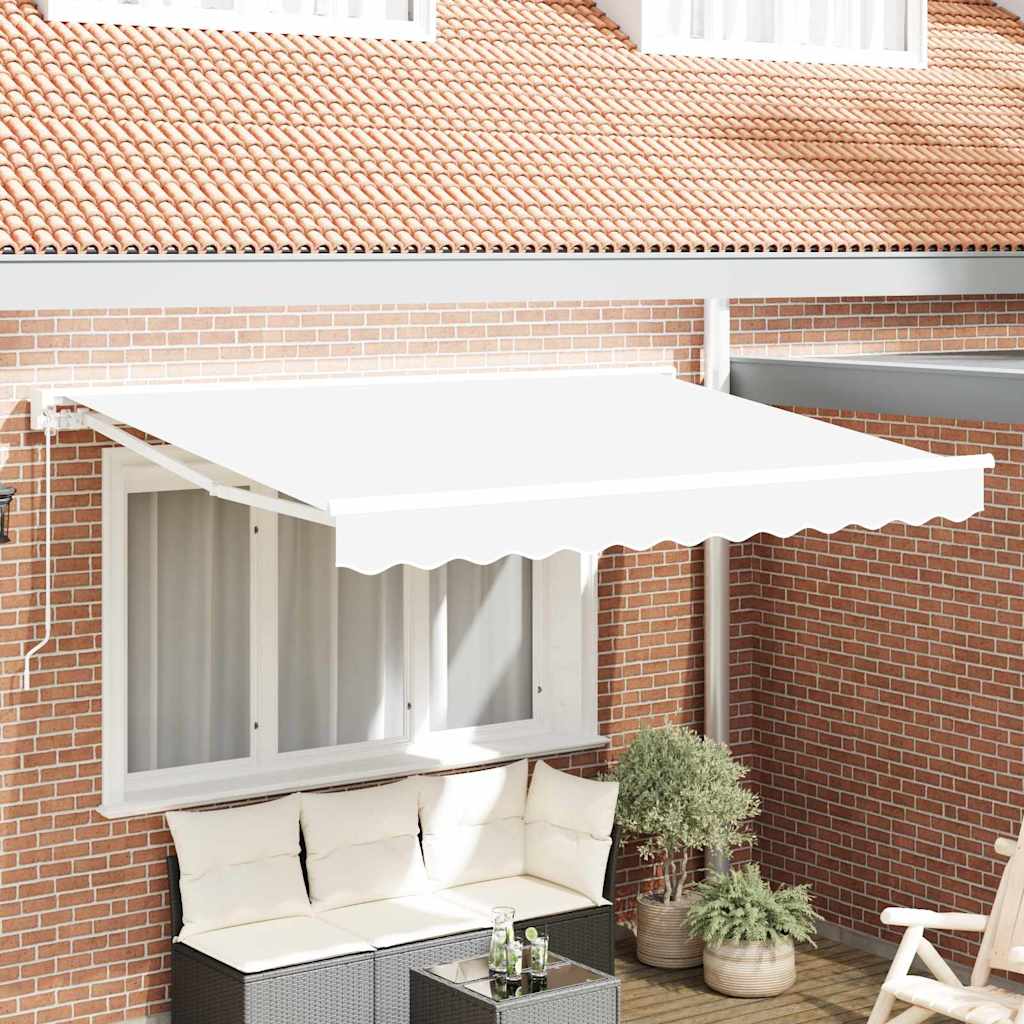 Markisenrahmen Weiß 250 x 200 cm Polyester mit PU-Beschichtung