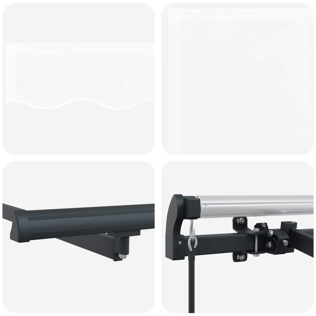 Einziehbare Markise Weiß 250 x 200 cm Stoff