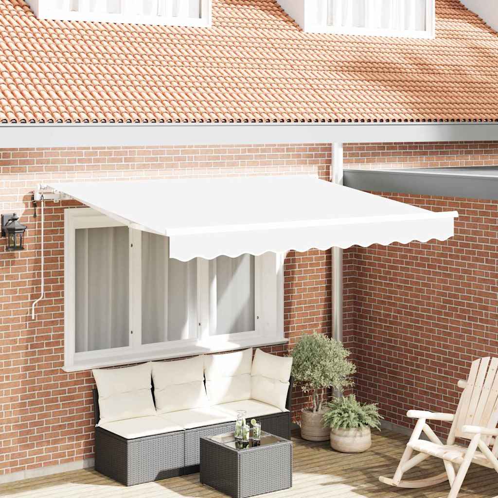 Einziehbare Markise Weiß 250 x 200 cm Stoff