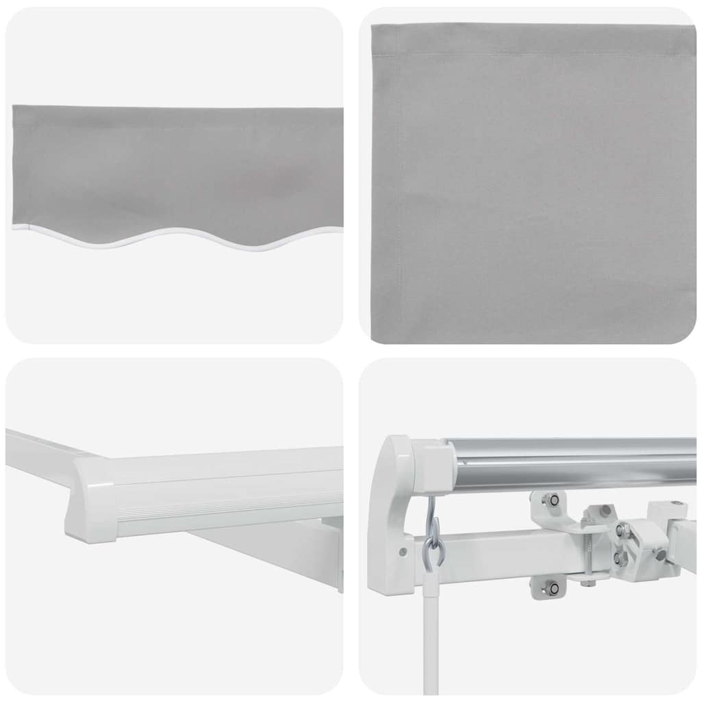 Einziehbare Markise Hellgrau 250 x 200 cm Stoff