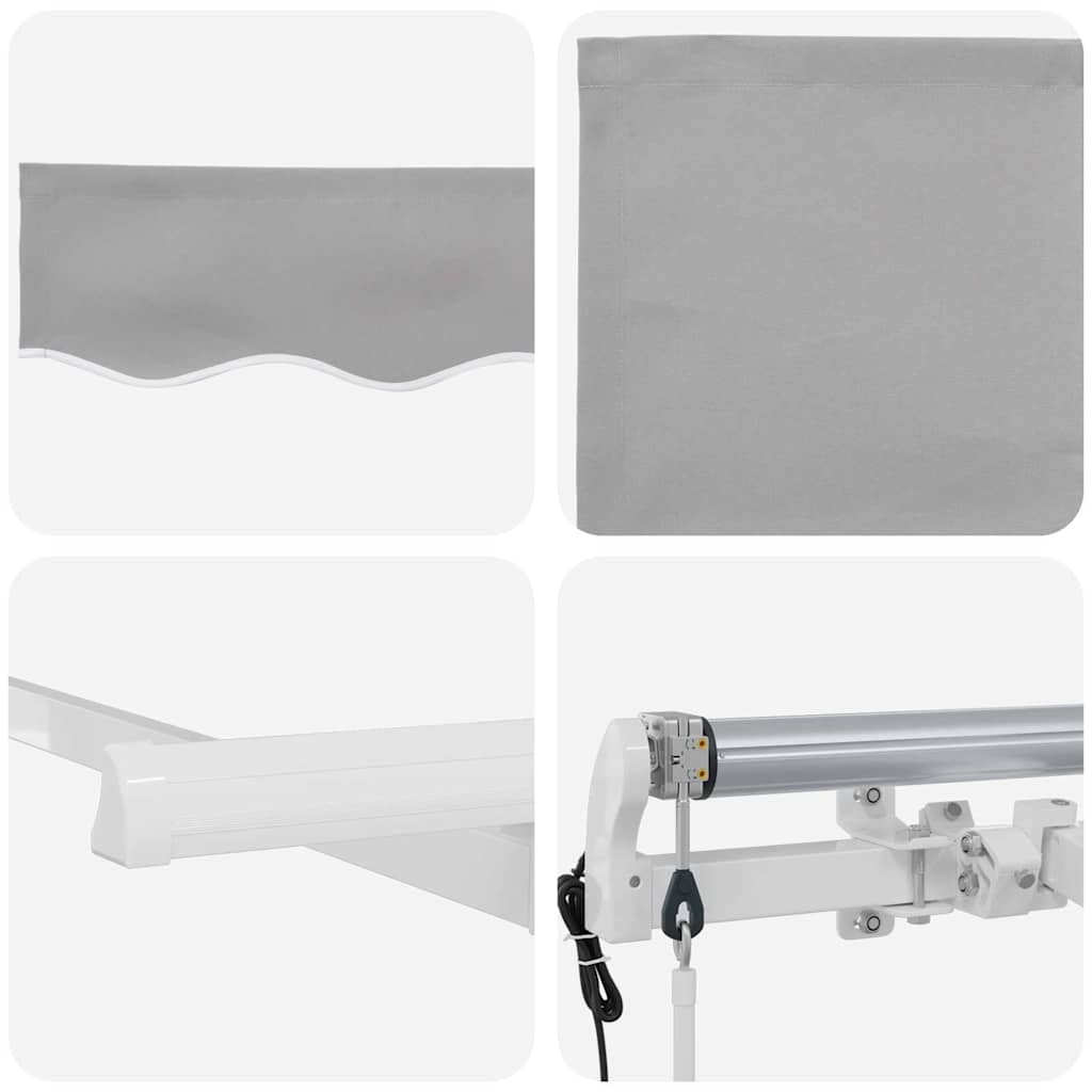 Einziehbare Markise Hellgrau 250 x 200 cm Stoff