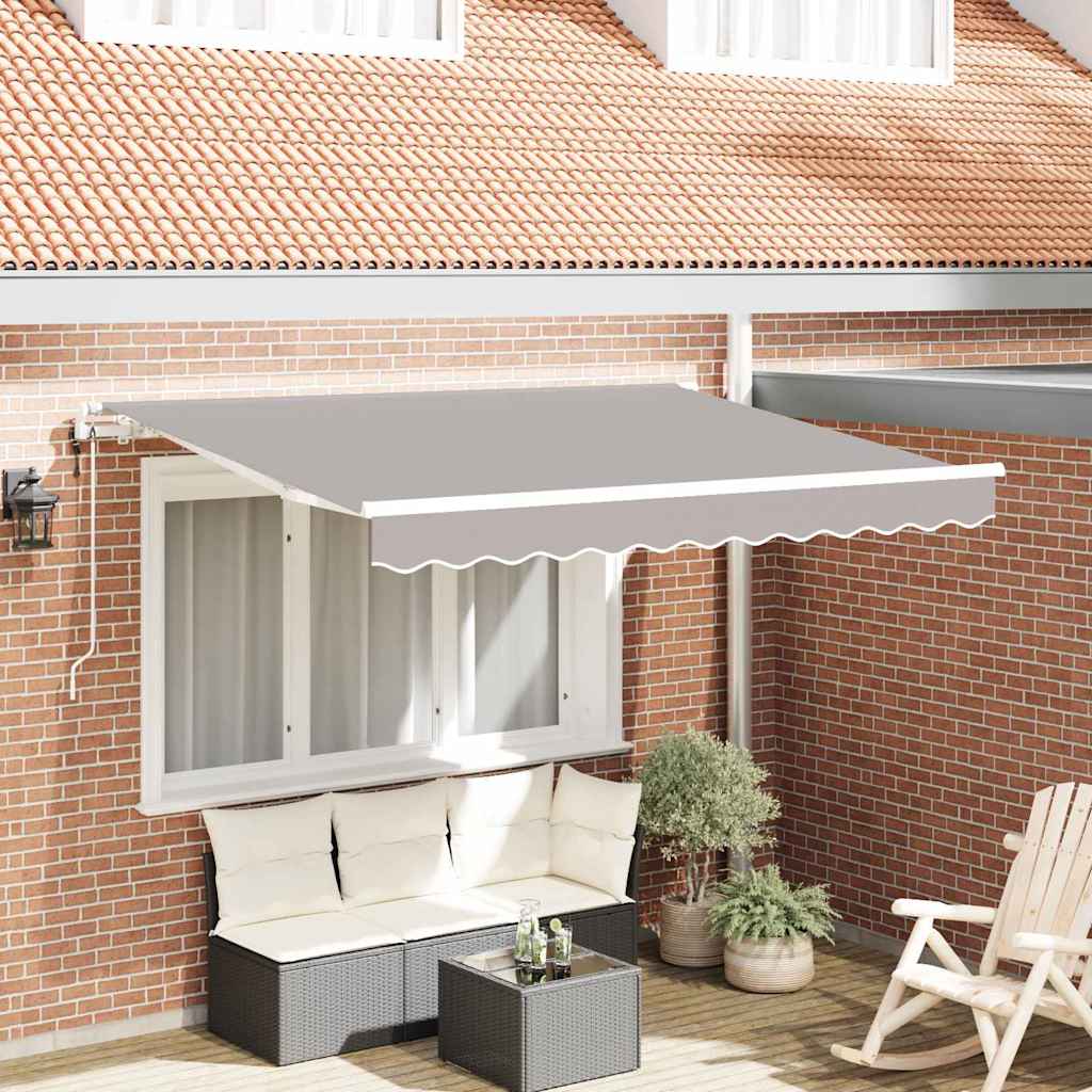Einziehbare Markise Hellgrau 250 x 200 cm Stoff
