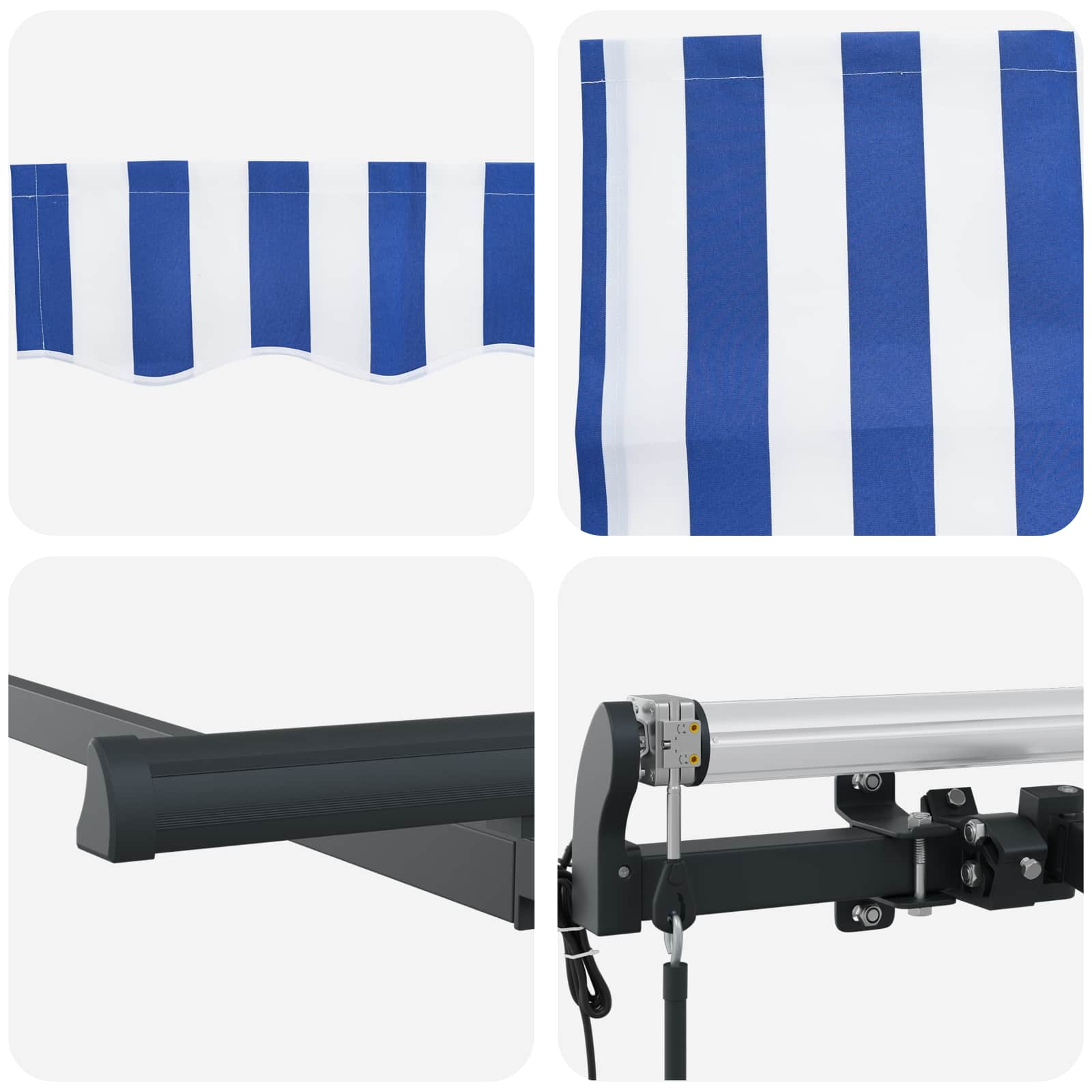 Einziehbare Markise Blau 300 x 200 cm Stoff