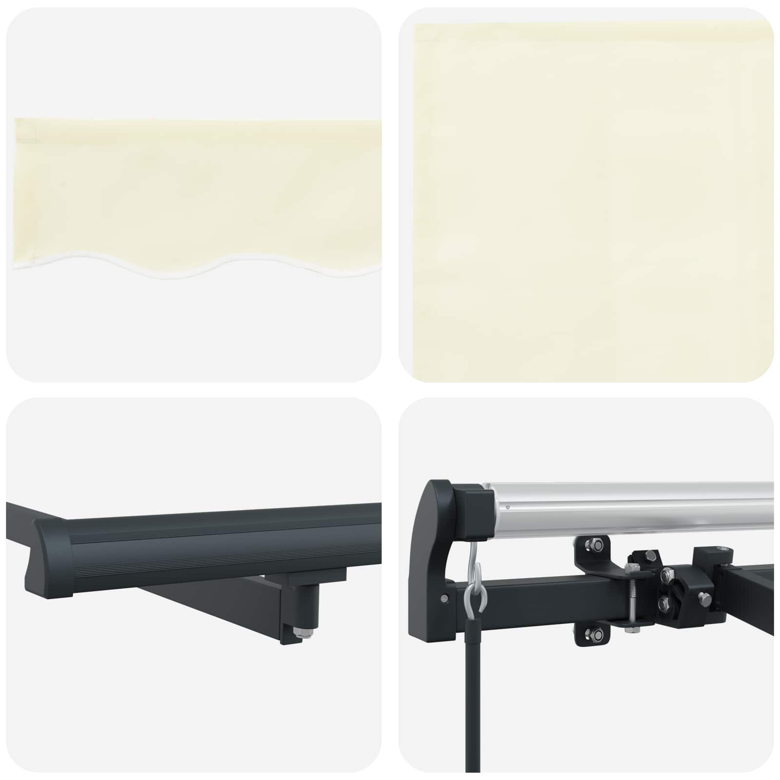 Einziehbare Markise Creme 300 x 200 cm Stoff
