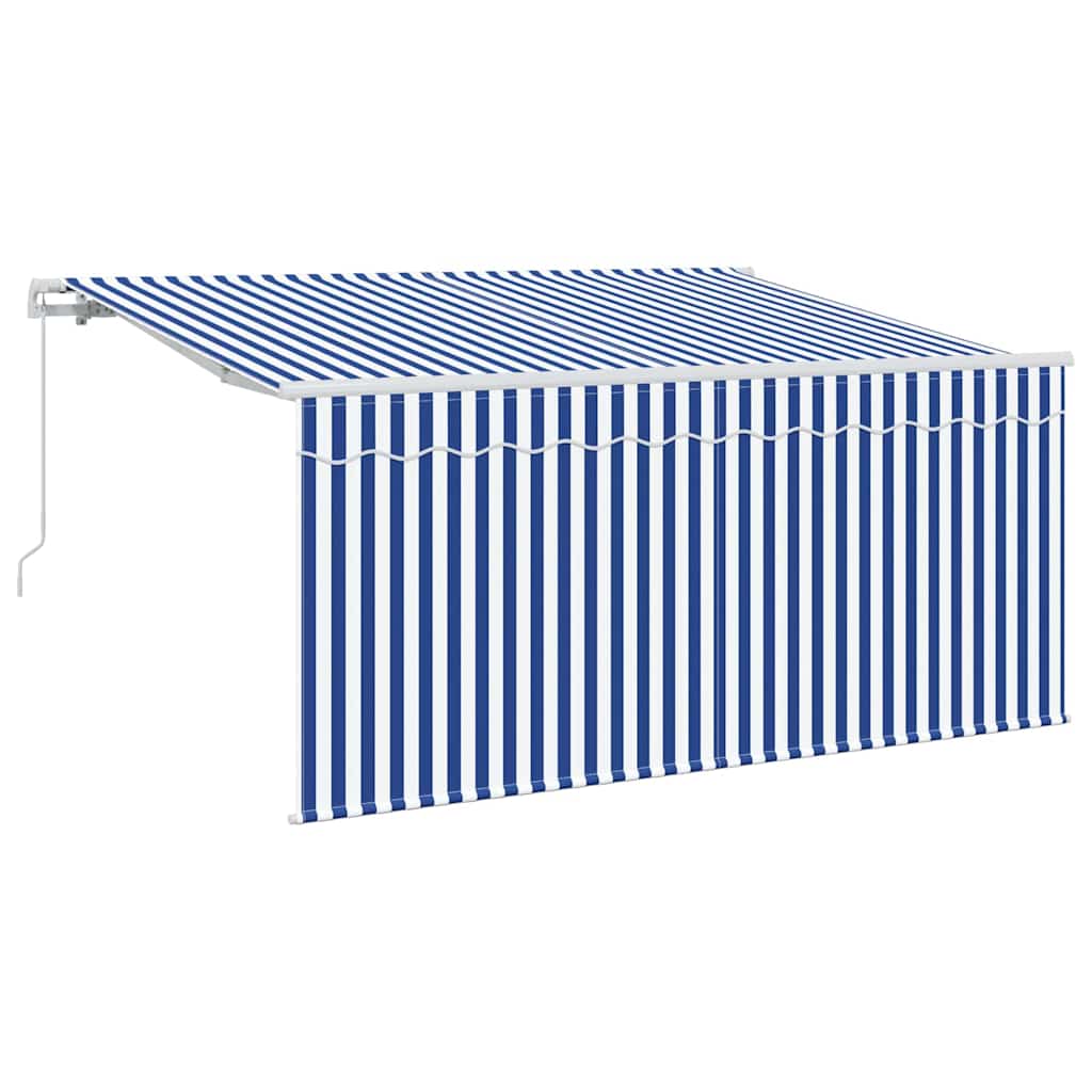 Einziehbare Markise Blau und Weiß 300 x 200 cm