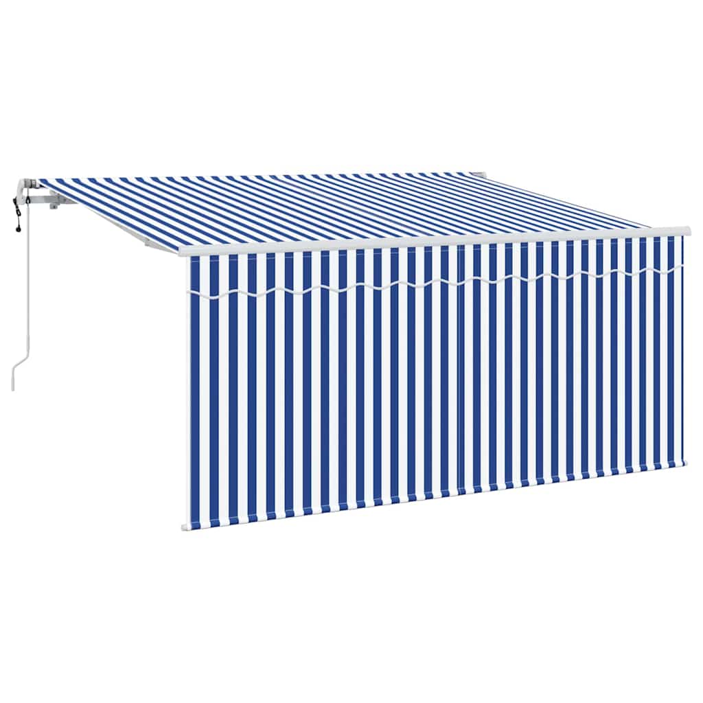 Einziehbare Markise Blau und Weiß 300 x 200 cm