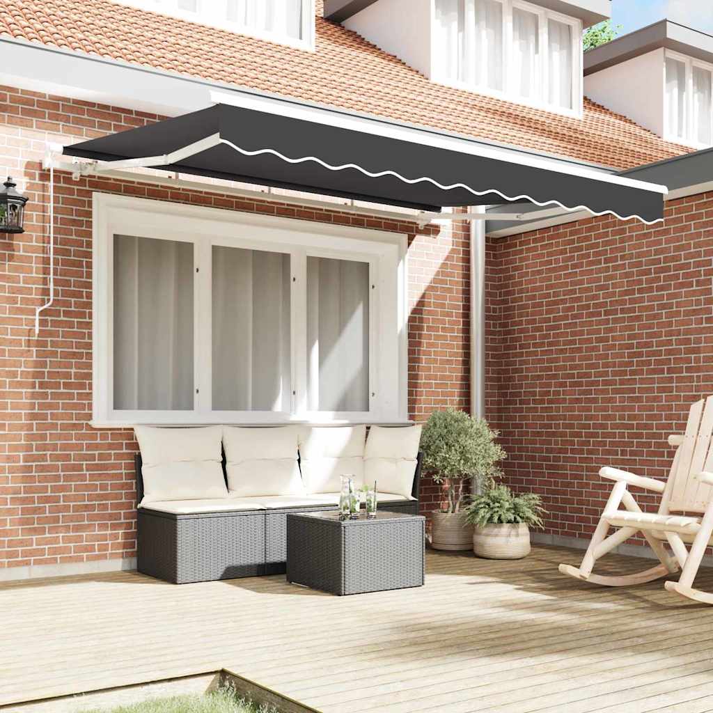 Einziehbare Markise Anthrazit 300 x 200 cm Stoff