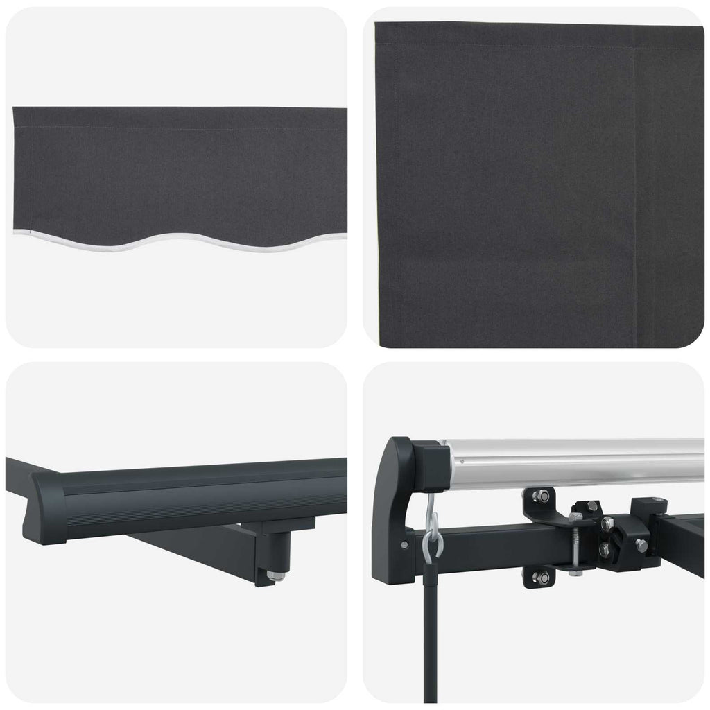 Einziehbare Markise Anthrazit 300 x 200 cm Stoff