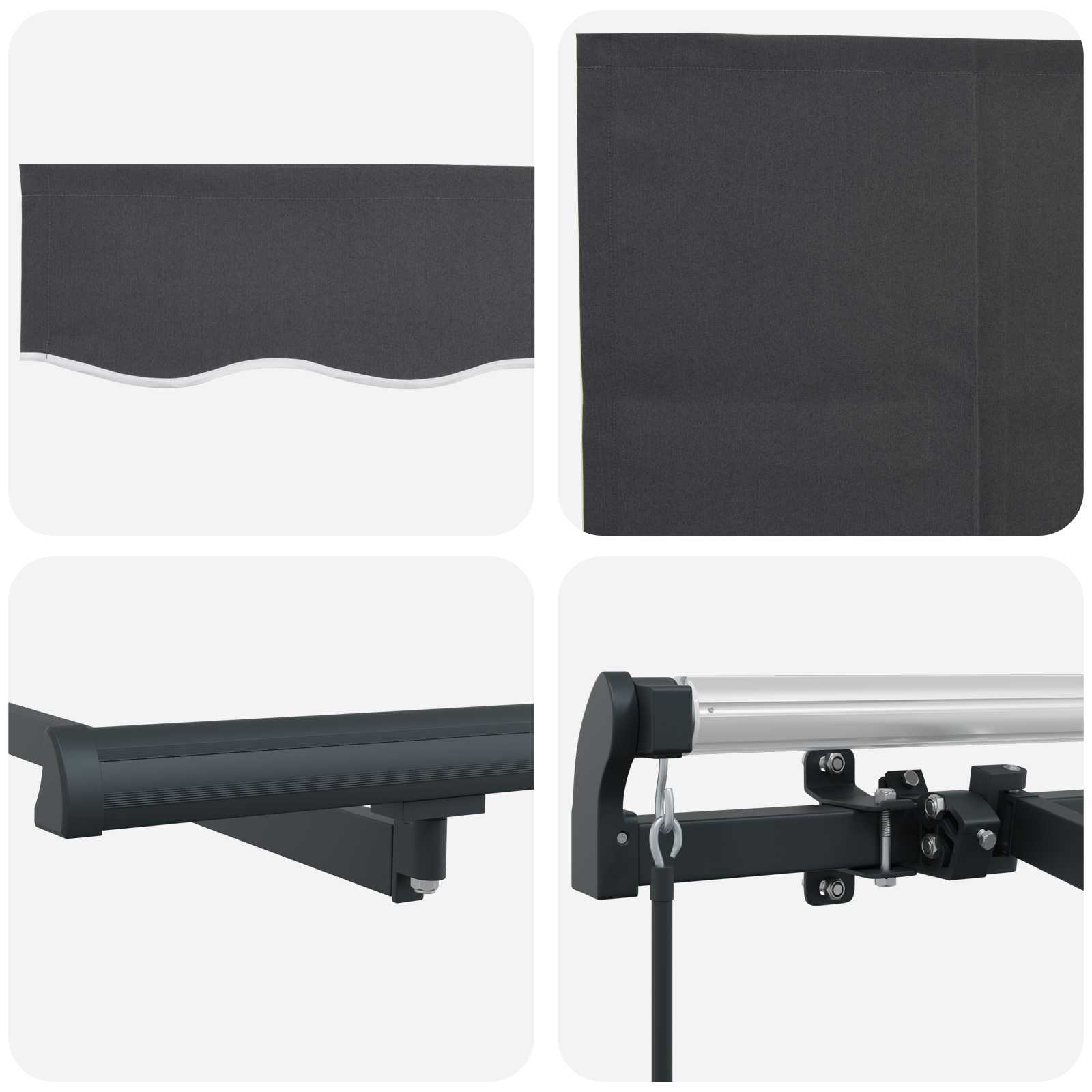 Einziehbare Markise Anthrazit 300 x 200 cm Stoff