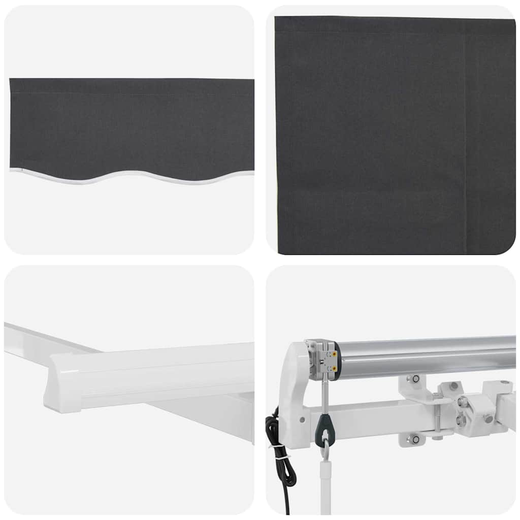 Einziehbare Markise Anthrazit 300 x 200 cm Stoff
