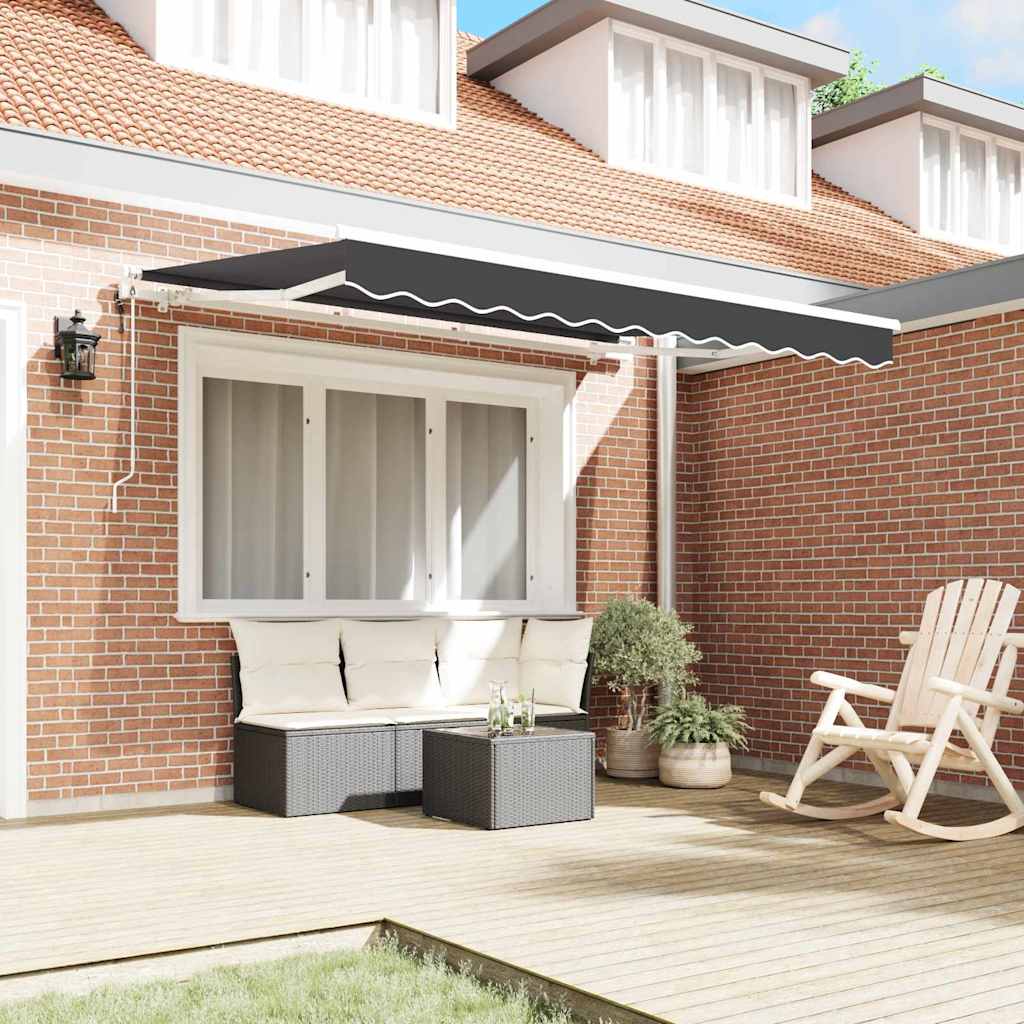 Einziehbare Markise Anthrazit 300 x 200 cm Stoff