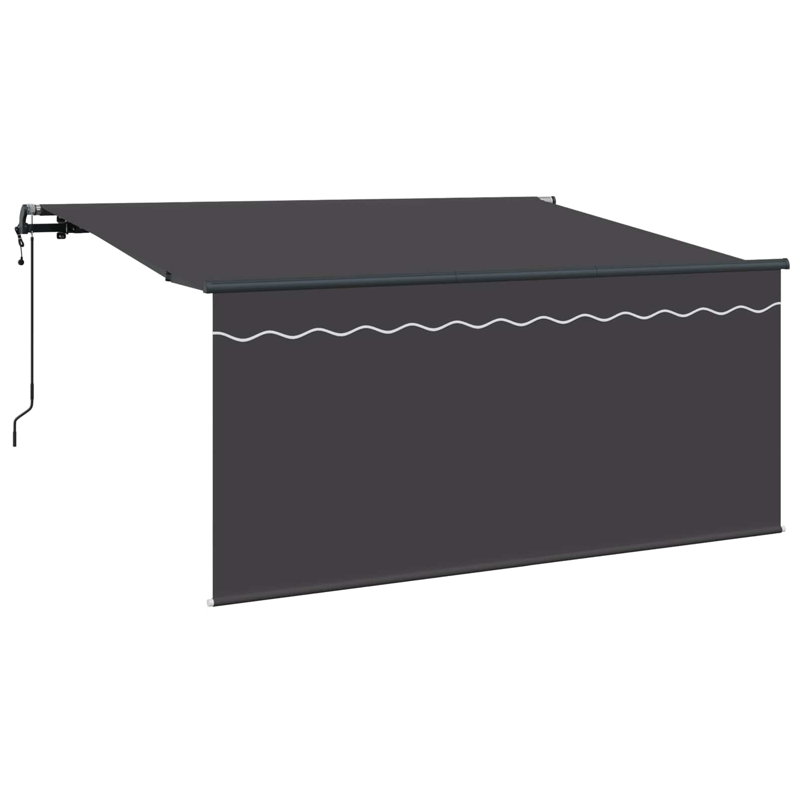 Einziehbare Markise Gestreift Anthrazit 300 x 200 cm Stoff