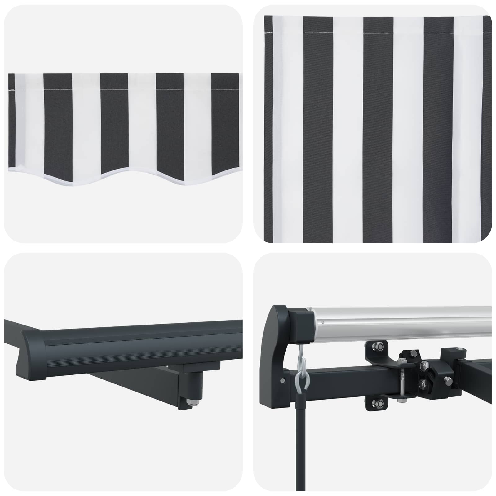 Einziehbare Markise Anthrazit 300 x 200 cm Stoff