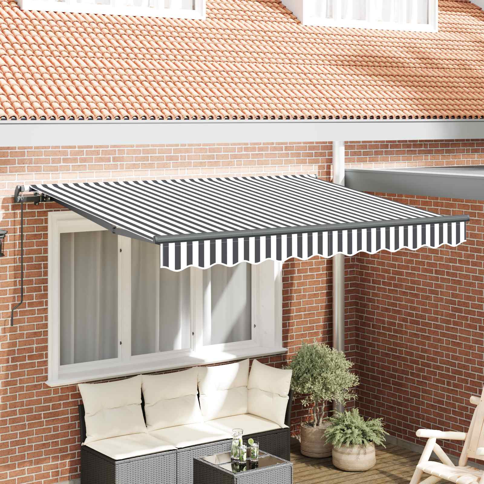 Einziehbare Markise Anthrazit 300 x 200 cm Stoff