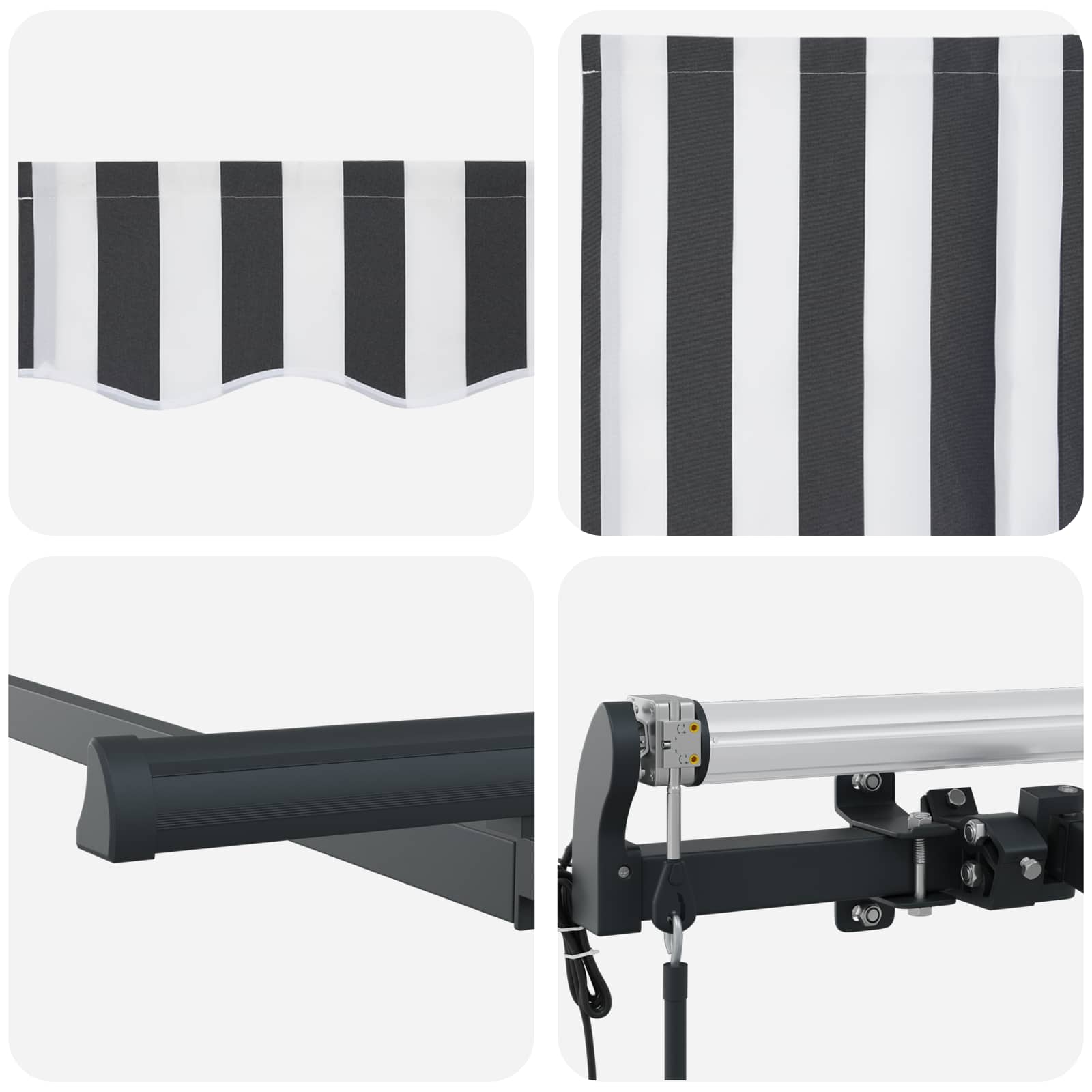 Einziehbare Markise Anthrazit 300 x 200 cm Stoff