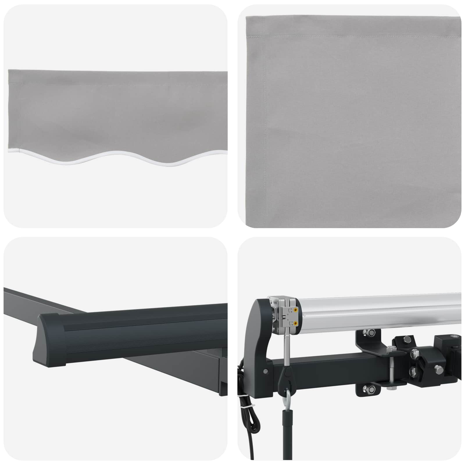 Einziehbare Markise Hellgrau 300 x 200 cm Stoff