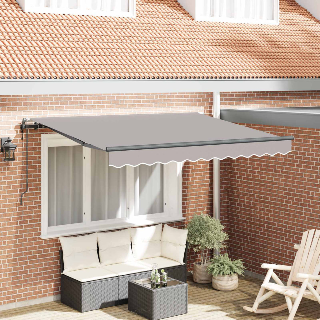 Einziehbare Markise Hellgrau 300 x 200 cm Stoff