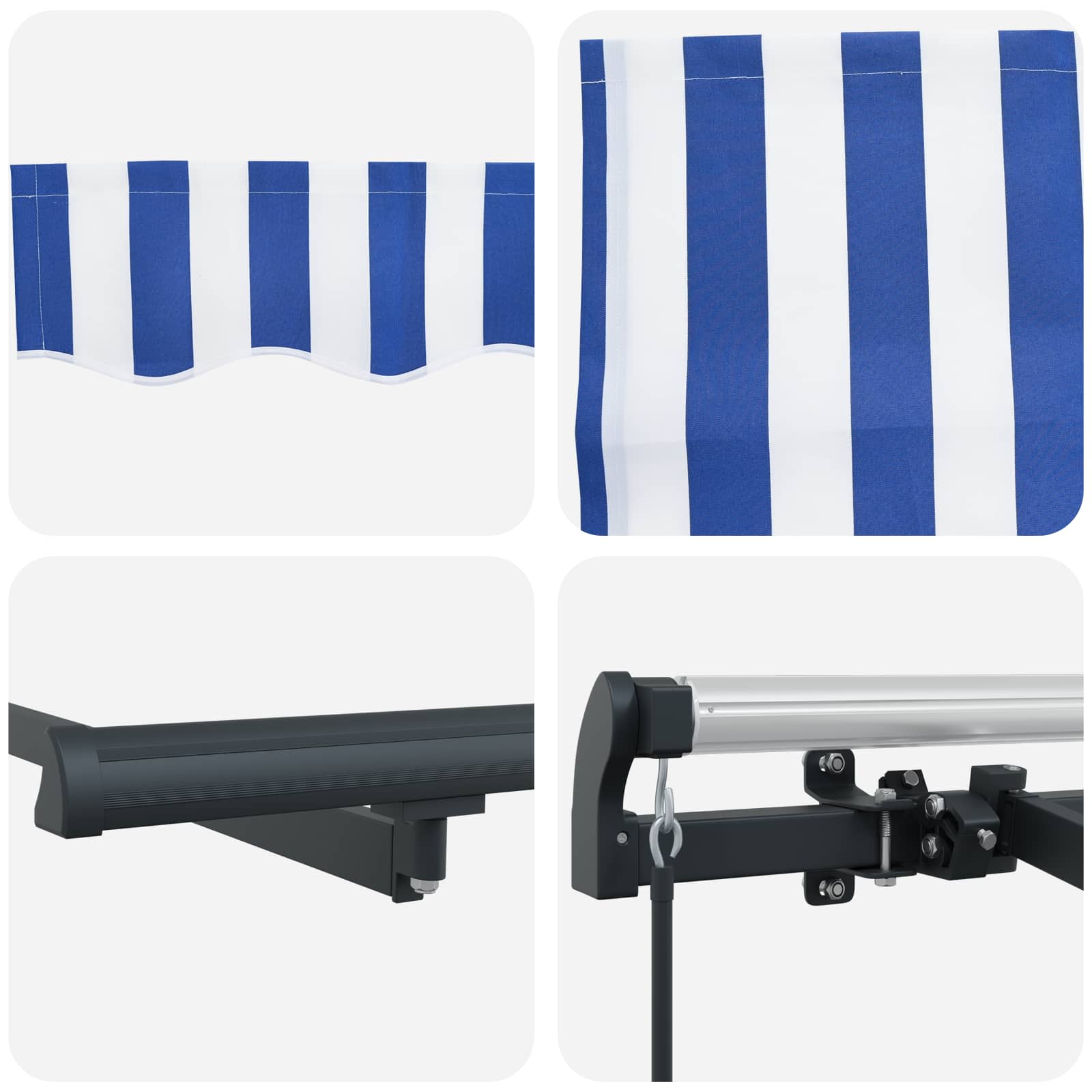 Einziehbare Markise Blau 350 x 200 cm Stoff