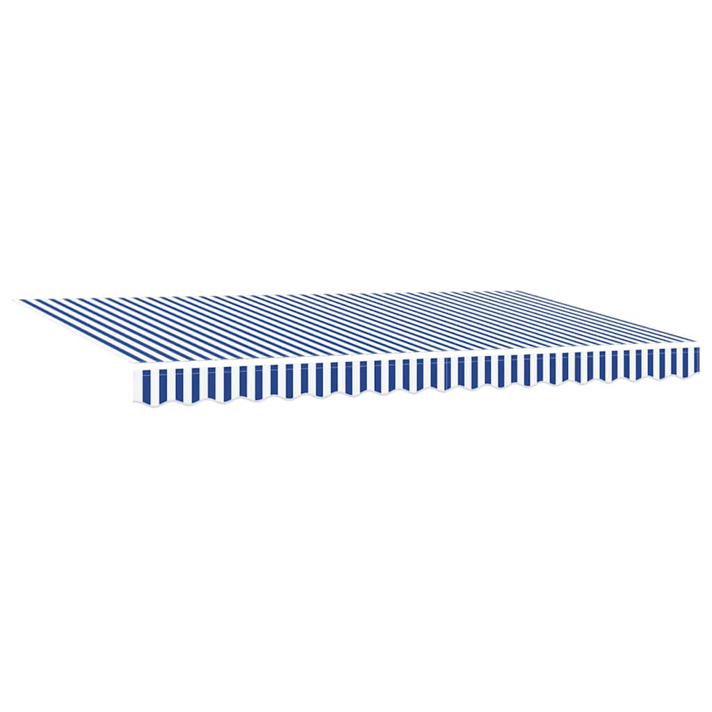 Einziehbare Markise Gestreift Blau 350 x 200 cm Stoff