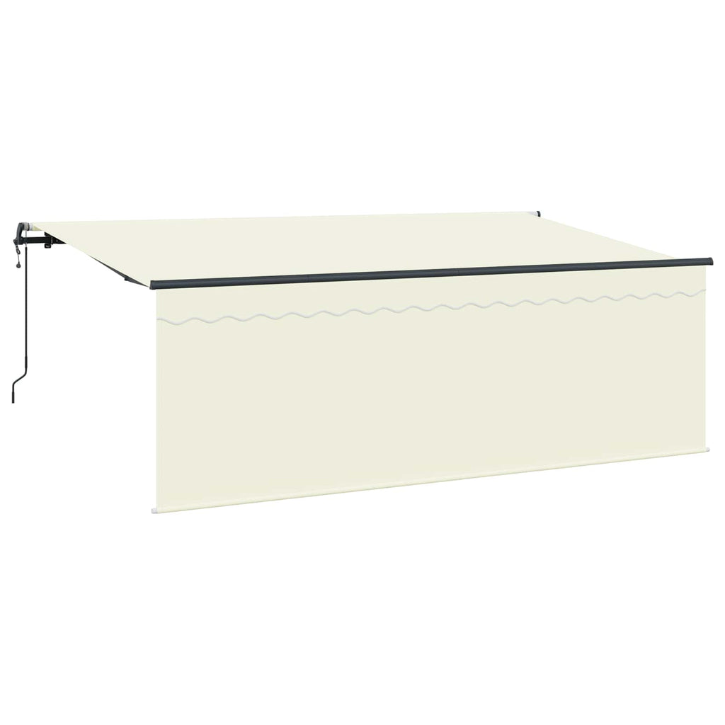 Einziehbare Markise Creme 350 x 200 cm Polyester und Aluminium