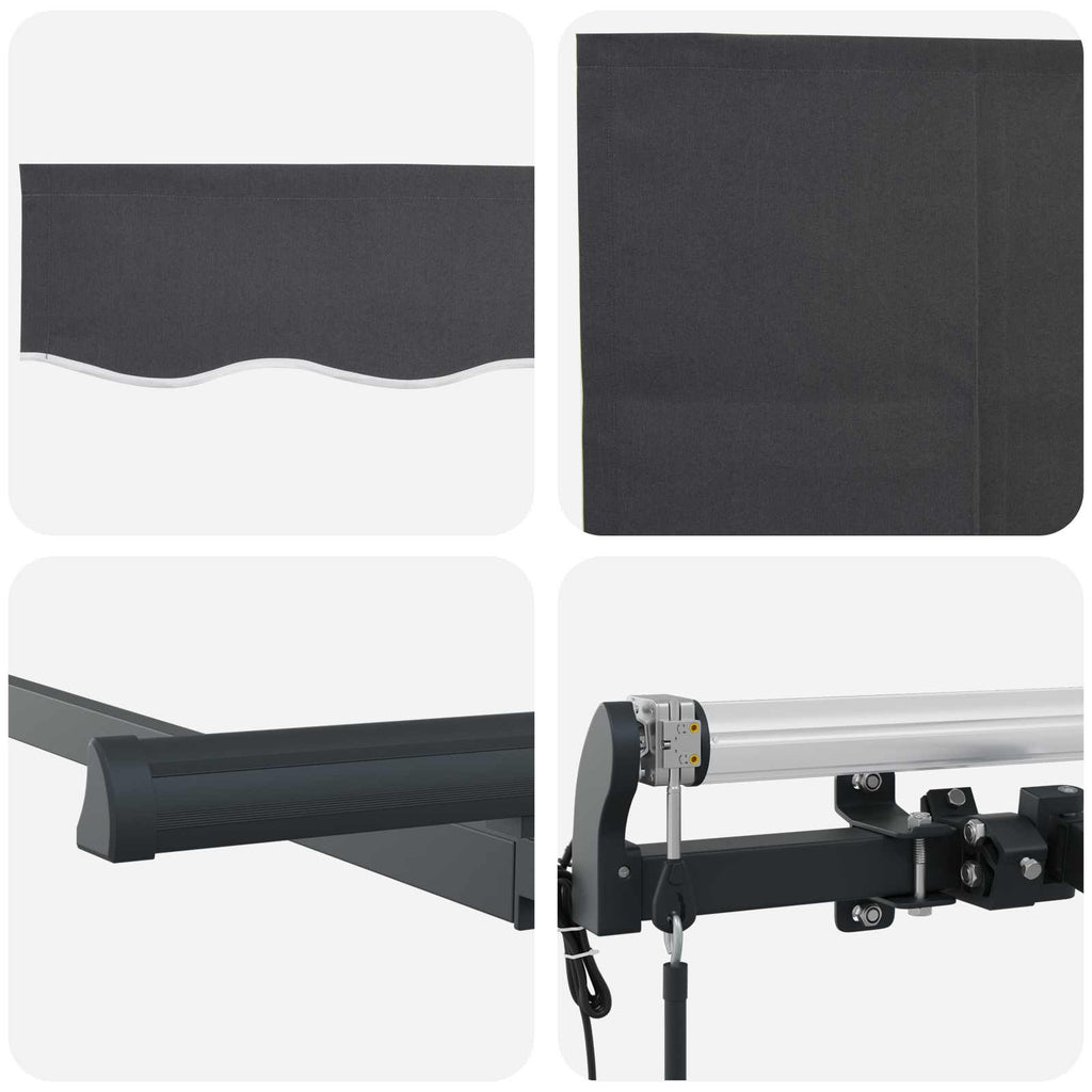 Einziehbare Markise Anthrazit 350 x 200 cm