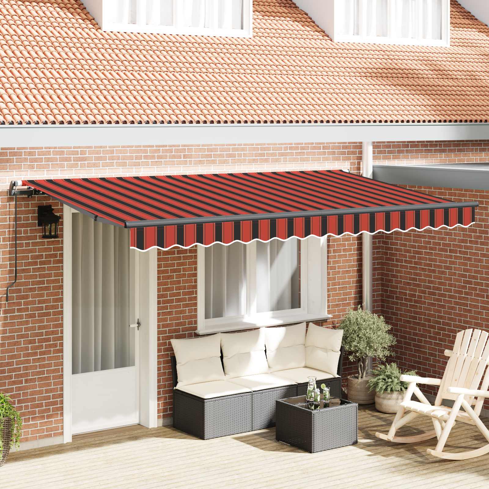Einziehbare Markise Orange 350 x 200 cm Stoff
