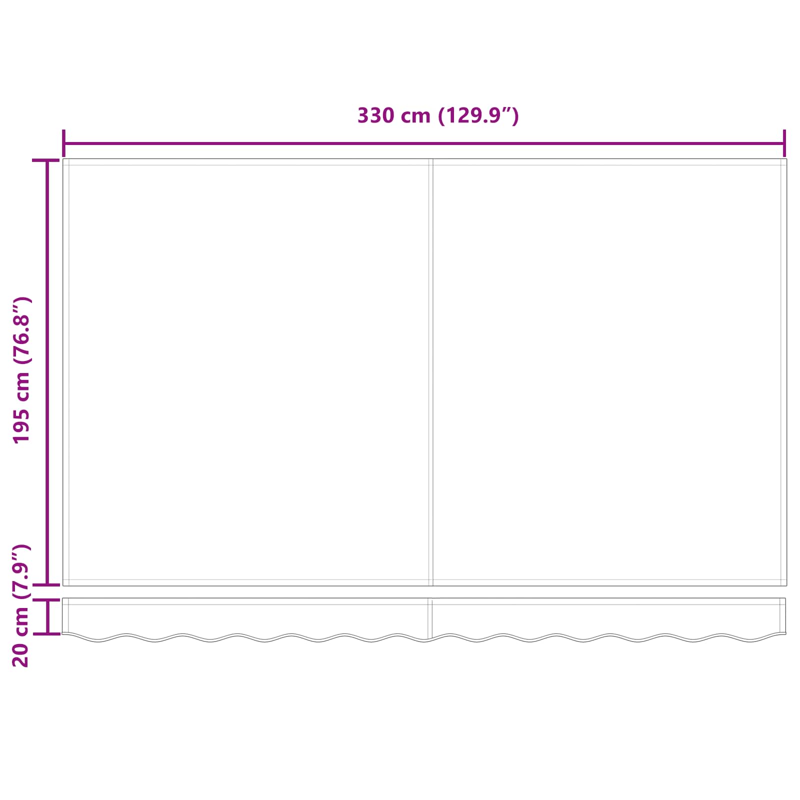 Einziehbare Markise Orange 350 x 200 cm Stoff