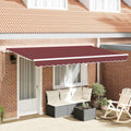Einziehbare Markise Bordeauxrot 350 x 200 cm Stoff