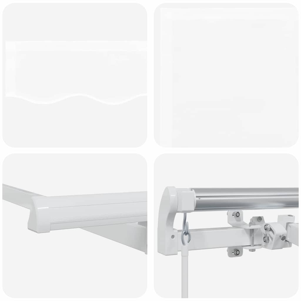 Einziehbare Markise Weiß 350 x 200 cm Stoff