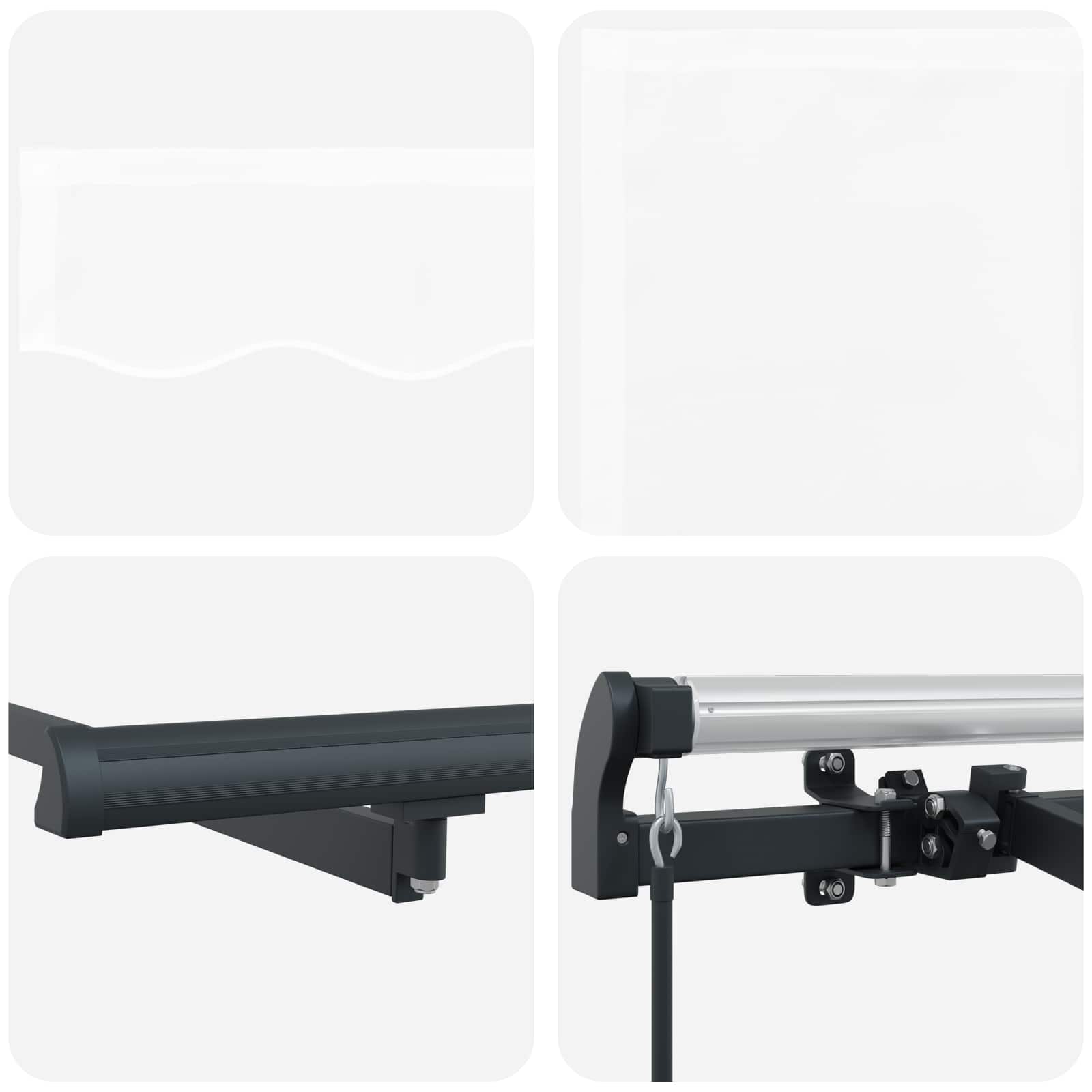 Einziehbare Markise Weiß 350 x 200 cm Stoff