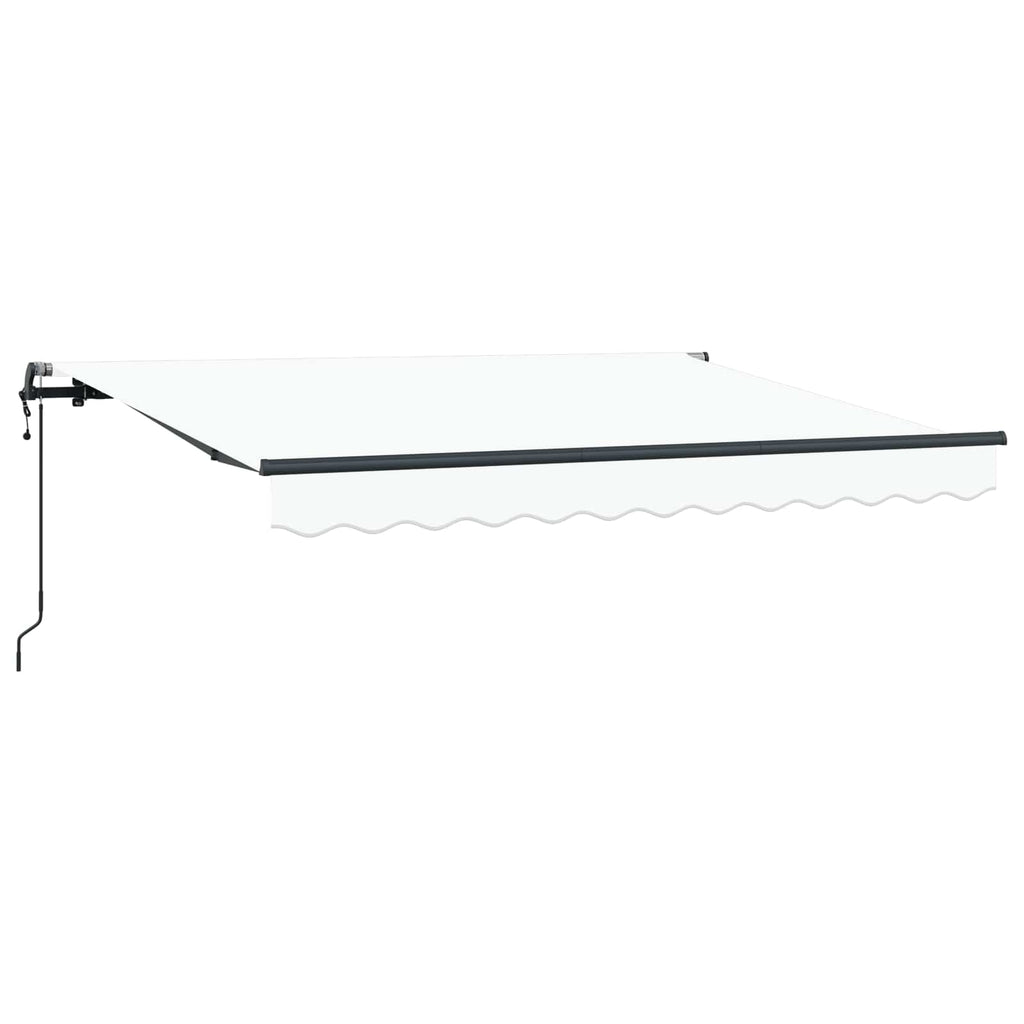 Einziehbare Markise Weiß 350 x 200 cm Stoff
