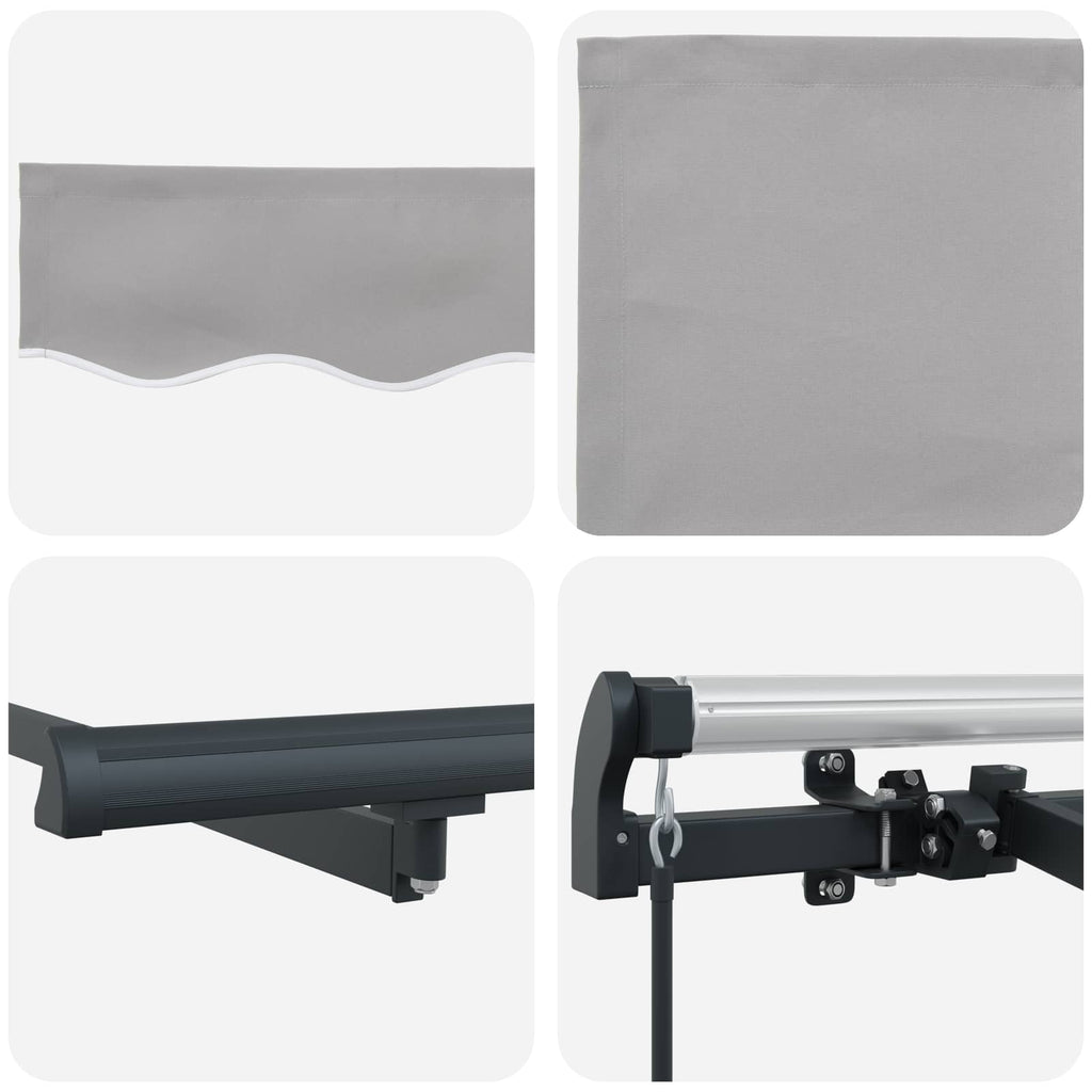 Einziehbare Markise Hellgrau 350 x 200 cm Stoff