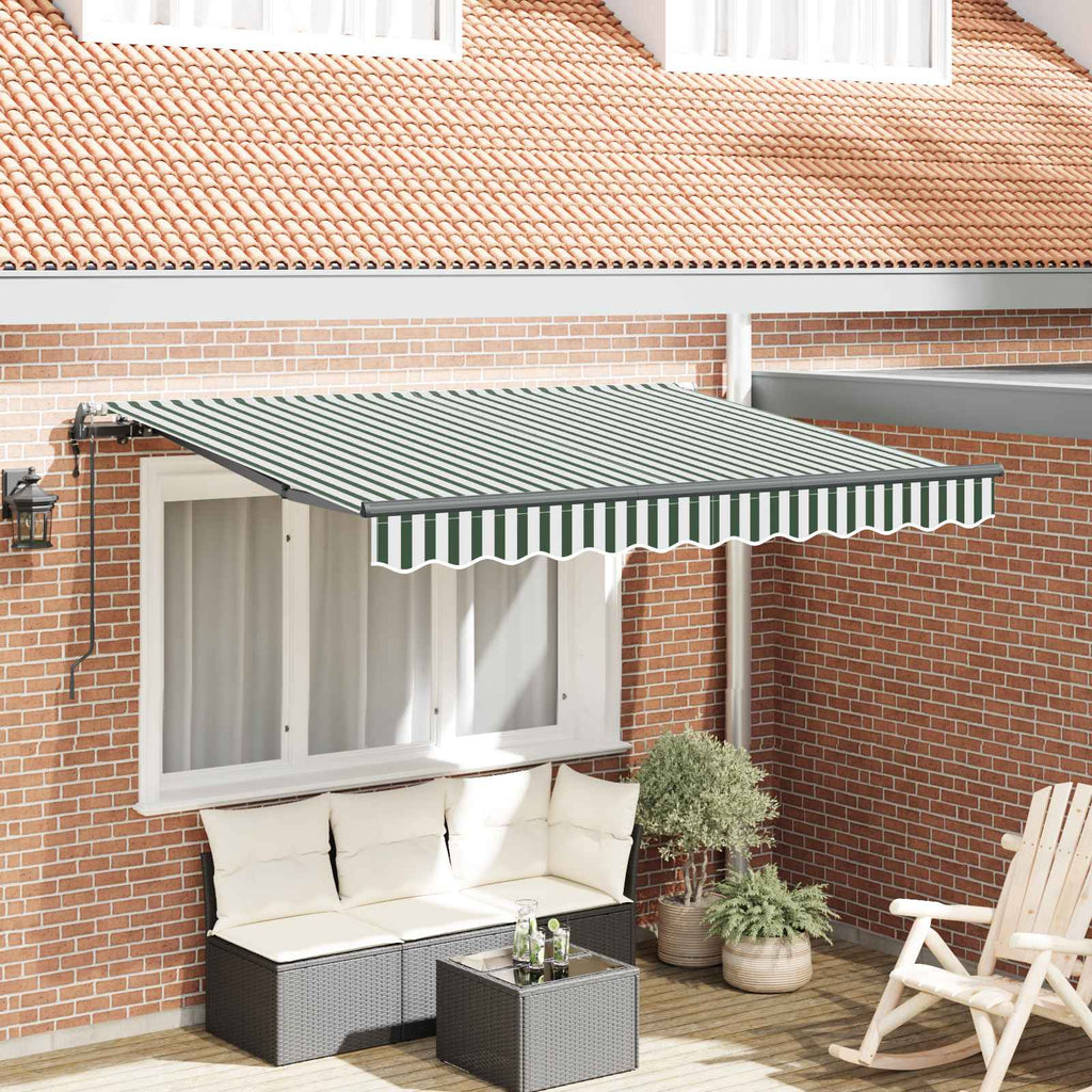Einziehbare Markise Grün 350 x 200 cm Stoff