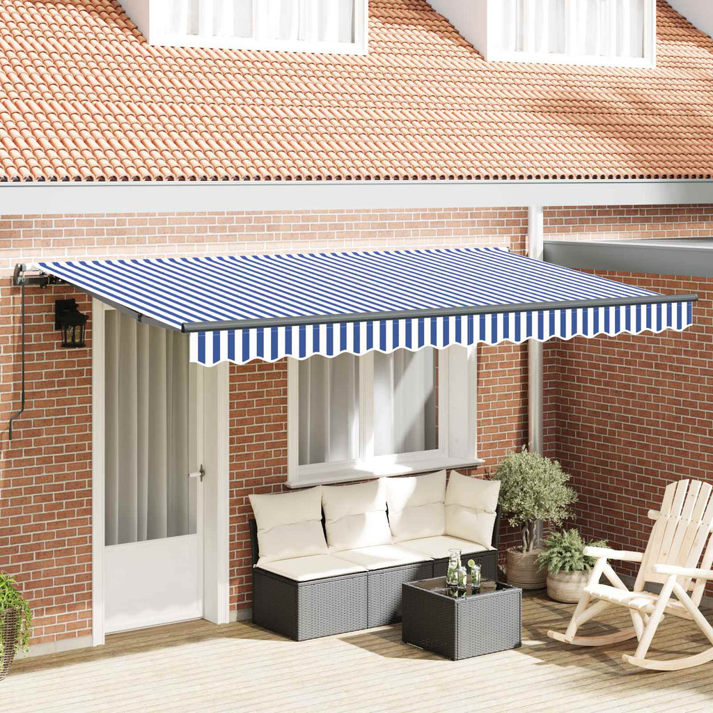 Einziehbare Markise Blau 400 x 200 cm Stoff