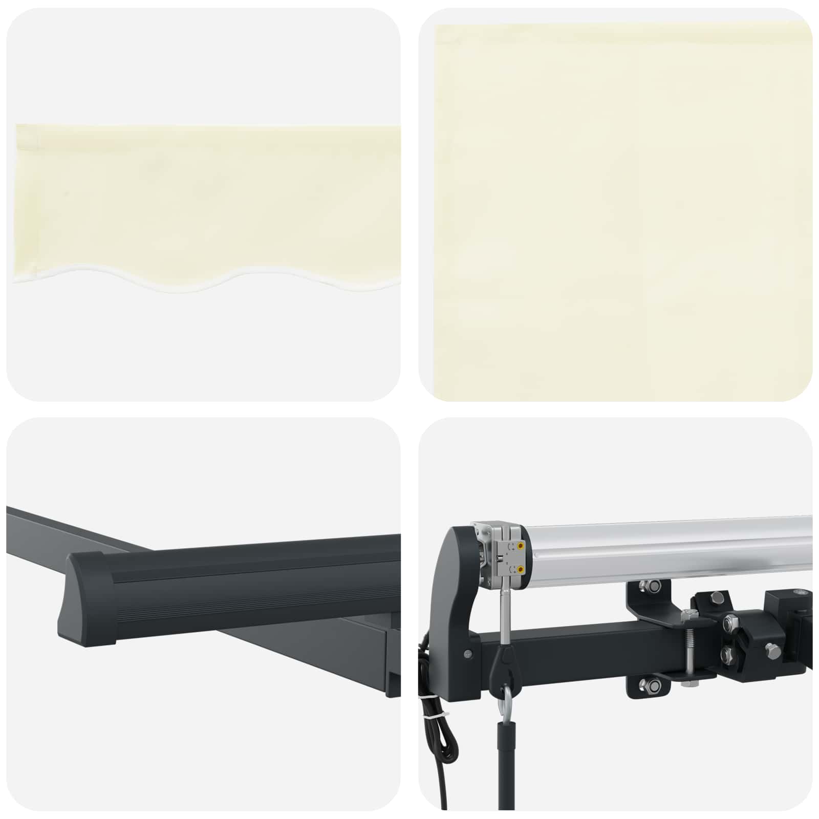 Einziehbare Markise Creme 400 x 200 cm Stoff