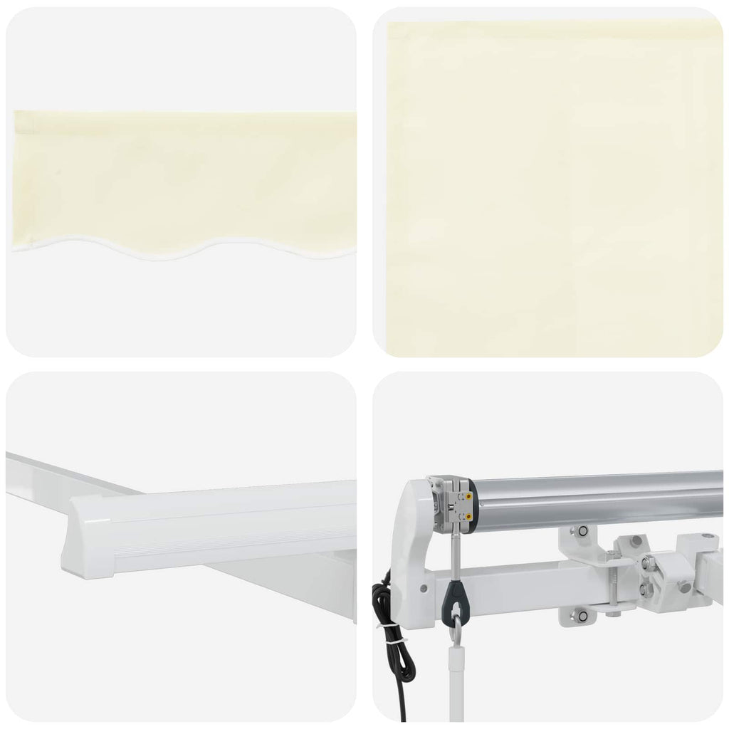 Einziehbare Markise Creme 400 x 200 cm Polyester und Aluminium