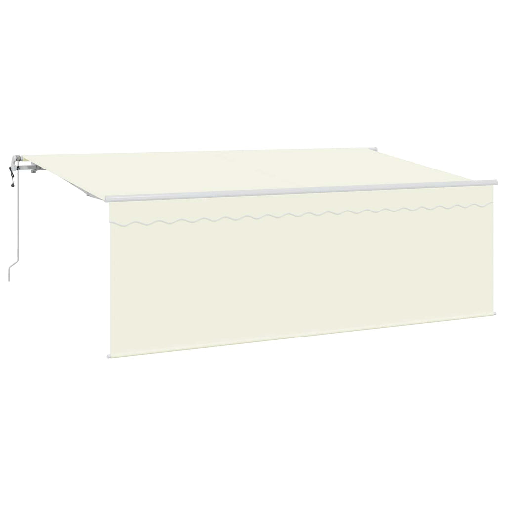 Einziehbare Markise Creme 400 x 200 cm Polyester und Aluminium