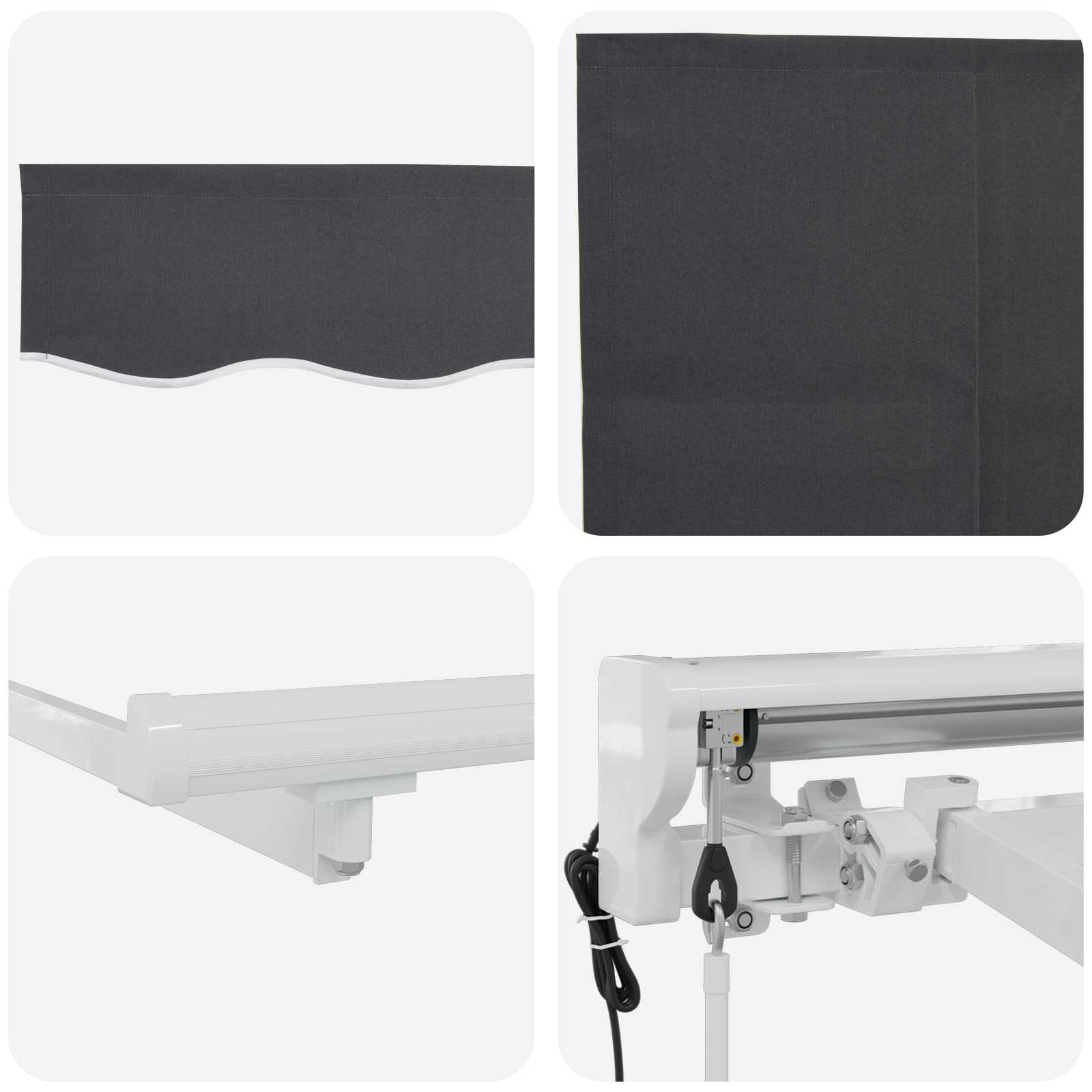 Einziehbare Markise Anthrazit 400 x 200 cm