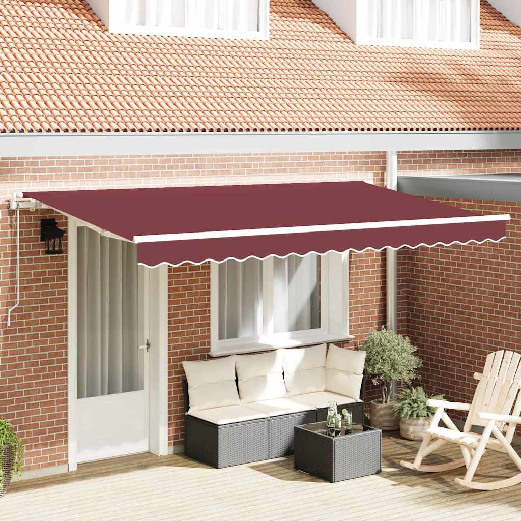 Einziehbare Markise Bordeauxrot 400 x 200 cm Stoff