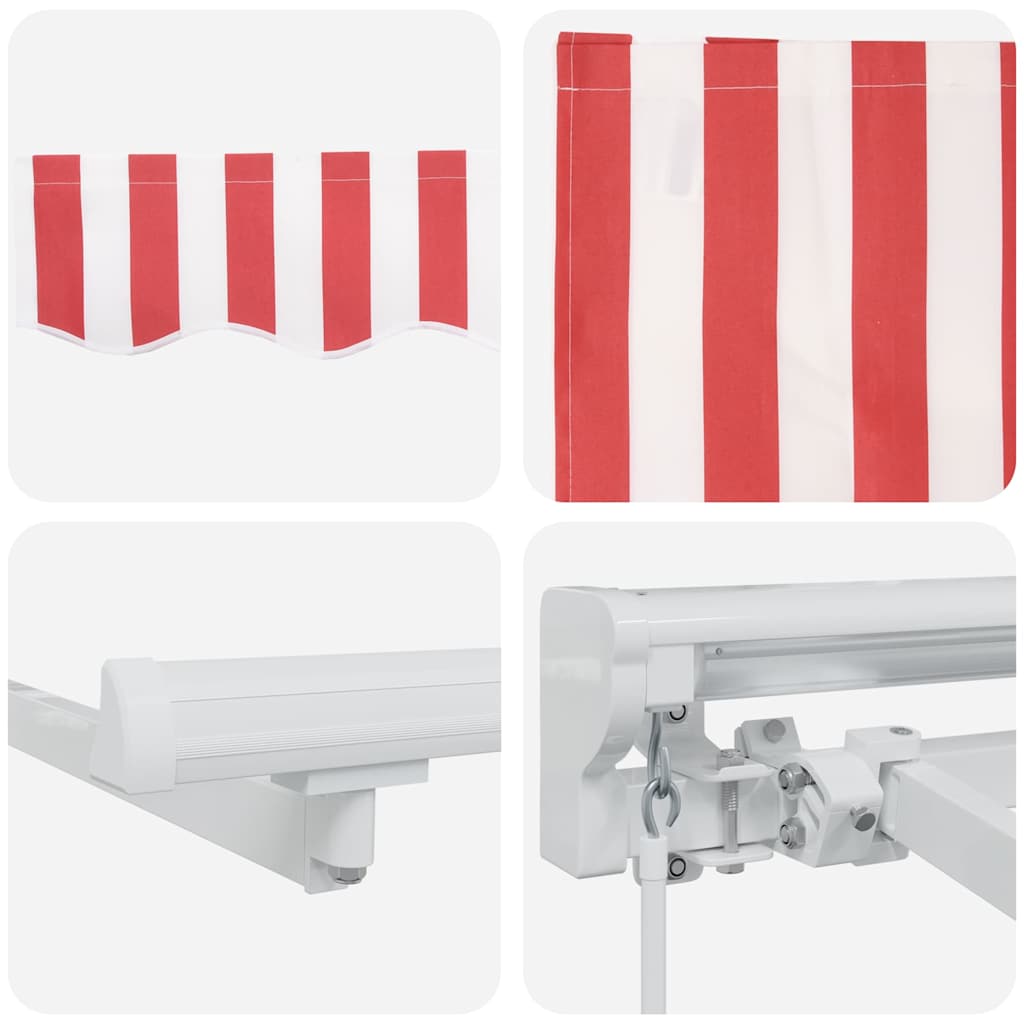 Markisenrahmen Rot und Weiß 400 x 200 cm
