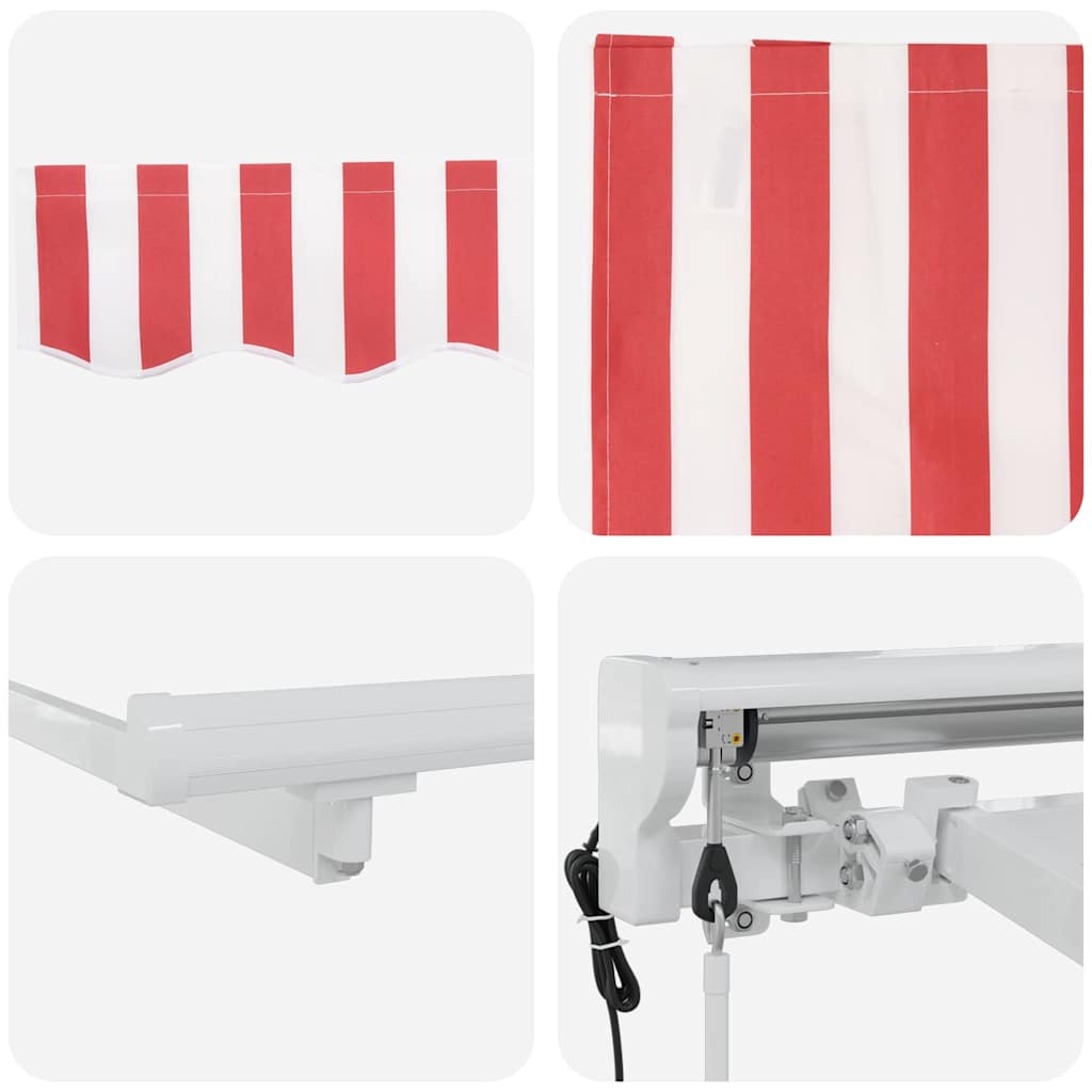 Markisenrahmen Rot und Weiß 400 x 200 cm