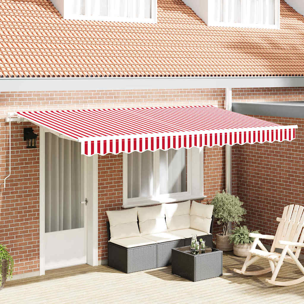 Einziehbare Markise Rot 400 x 200 cm Stoff
