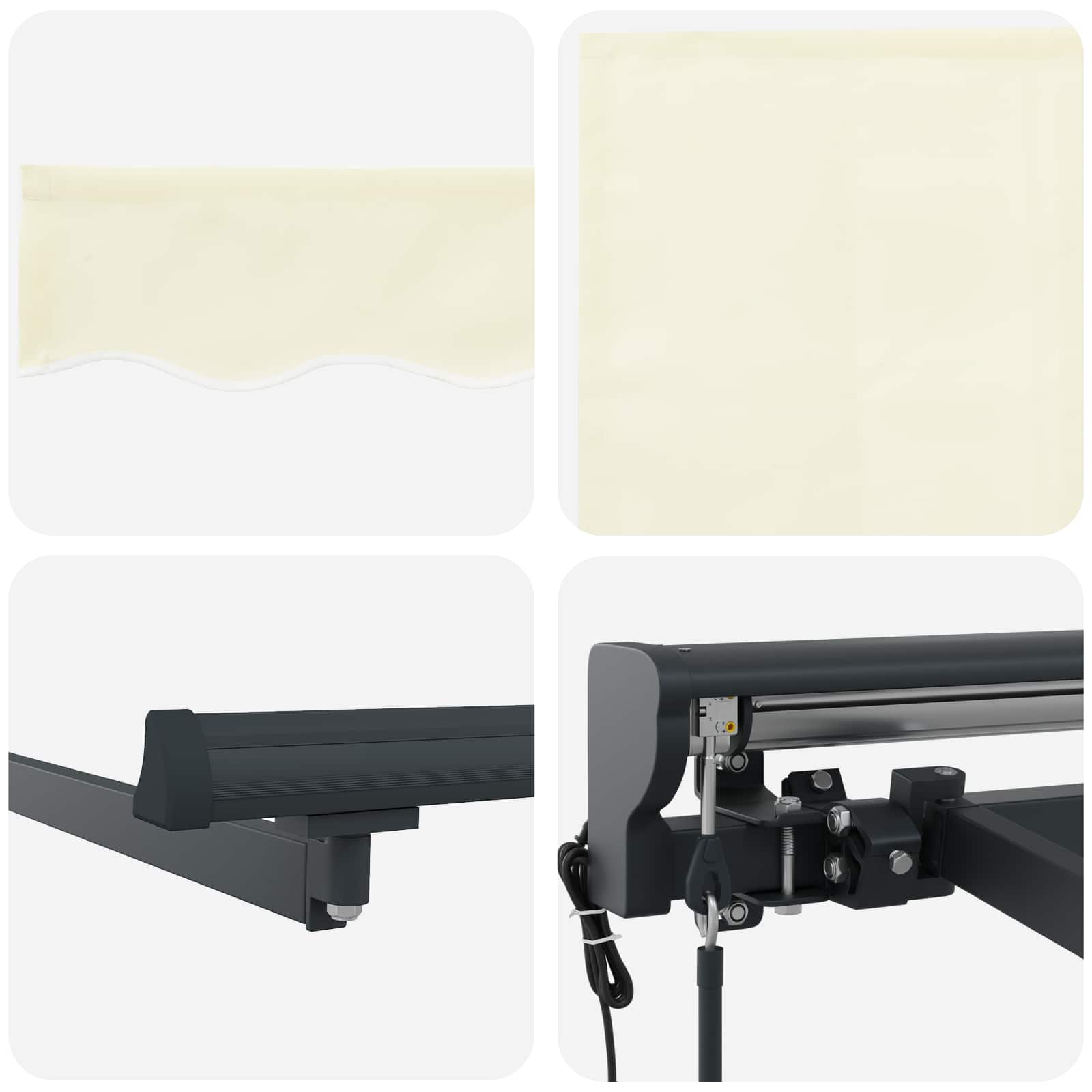 Markisenrahmen Creme 300 x 250 cm Polyester mit PU-Beschichtung