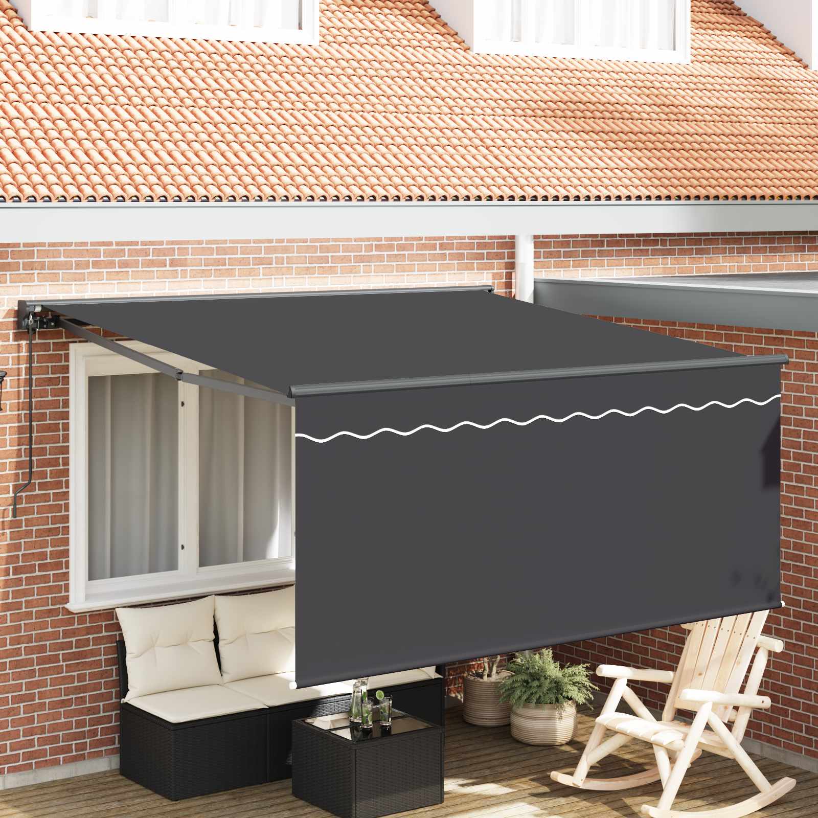 Einziehbare Markise Anthrazit 300 x 250 cm