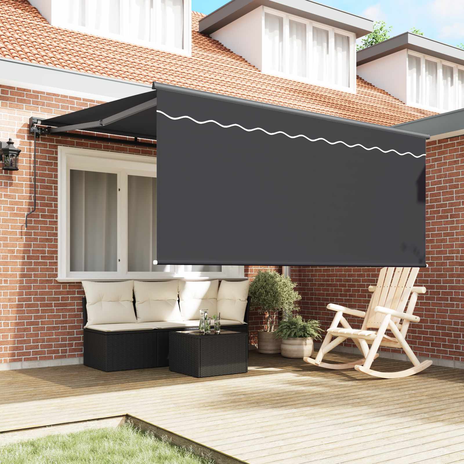 Einziehbare Markise Anthrazit 300 x 250 cm