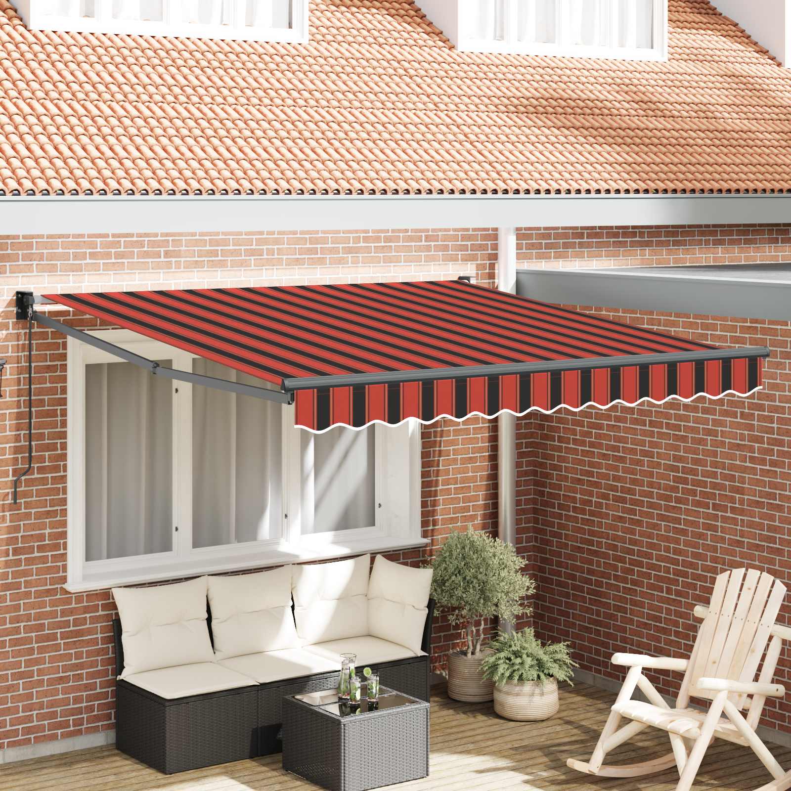 Ausziehbare Markise Orange und Braun 300 x 250 cm