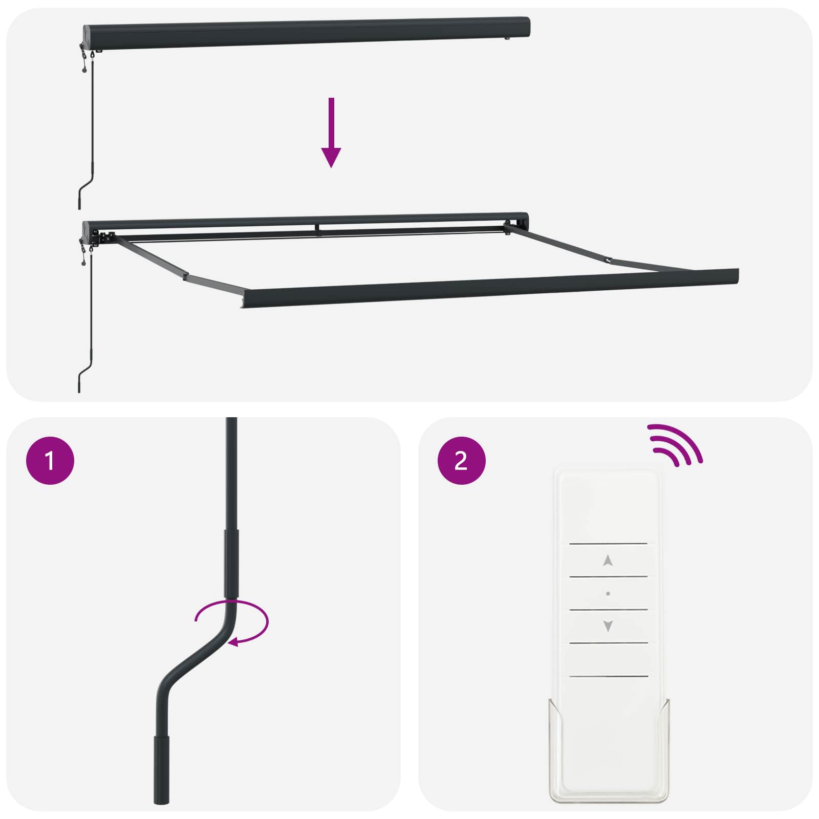 Ausziehbare Markise Orange und Braun 300 x 250 x 165 cm
