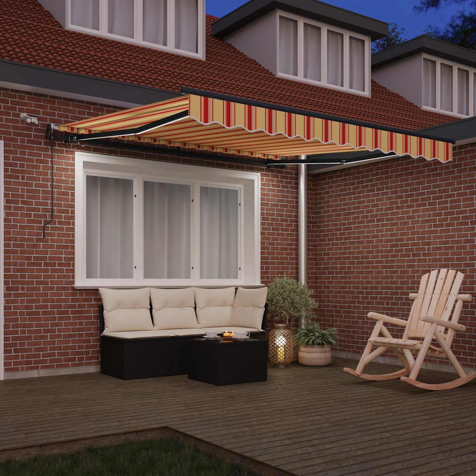 Markisenstoff Gelb und Orange 300 x 250 cm Polyester